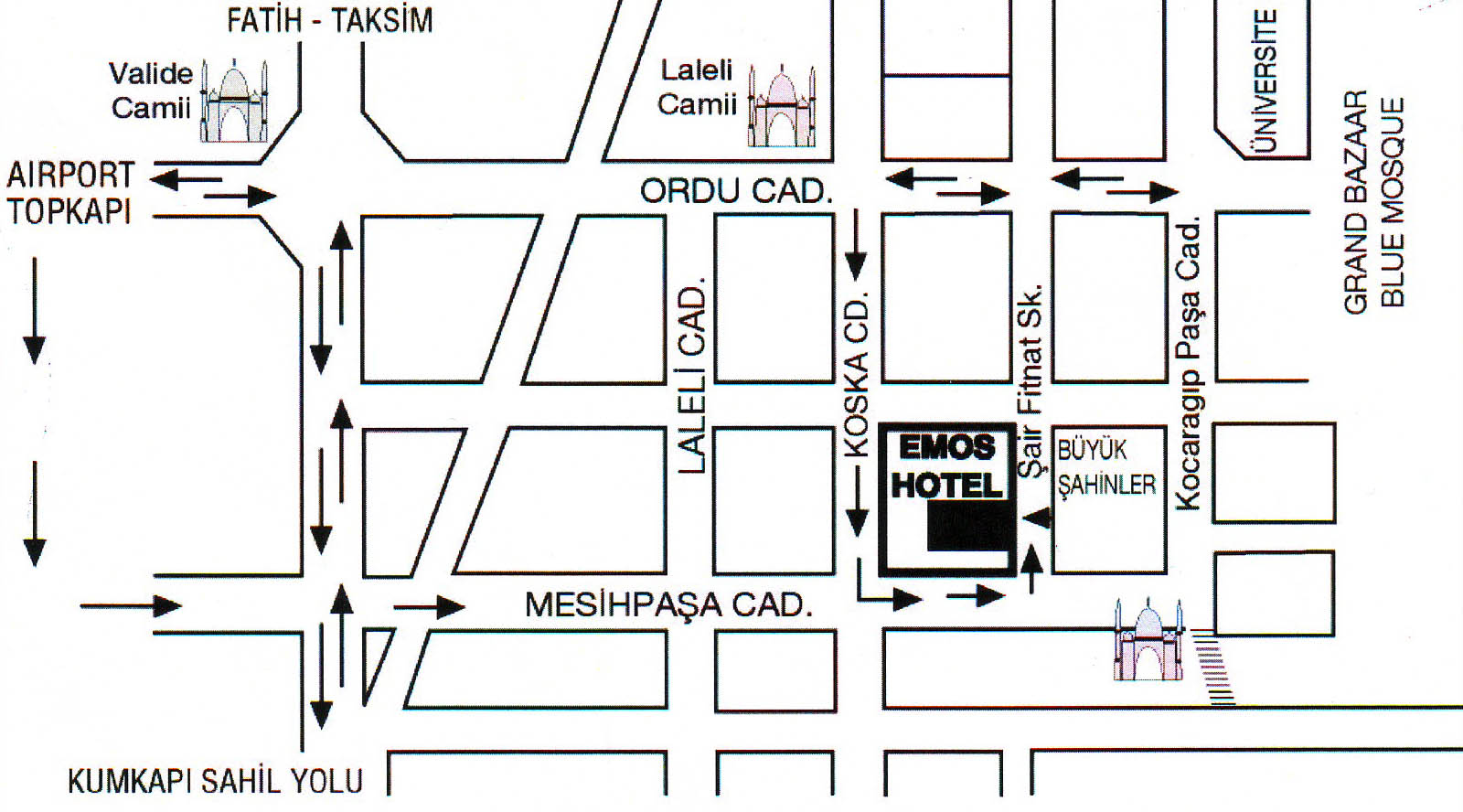 Hotel Emos térkép